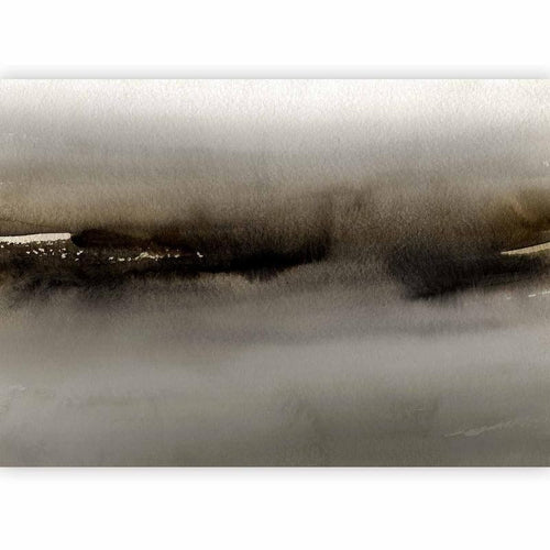 Carta da parati - Diuna - abstract modern painting in grey with black pattern