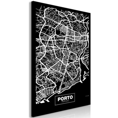 Quadro - Negative Map: Porto (1 Part) Vertical