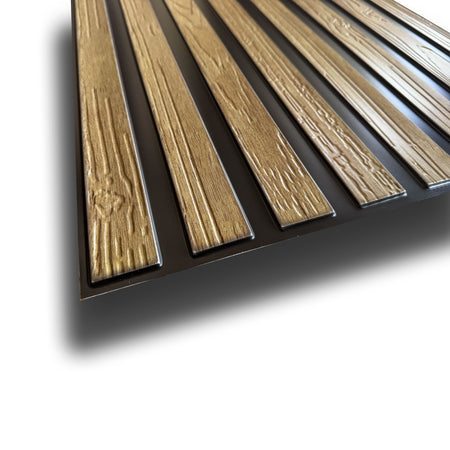 Pannelli 3D Rivestimento a parete in PVC effetto LAMELLI ROVERE 97x50cm Realistici, isolanti, idrorepellenti.
