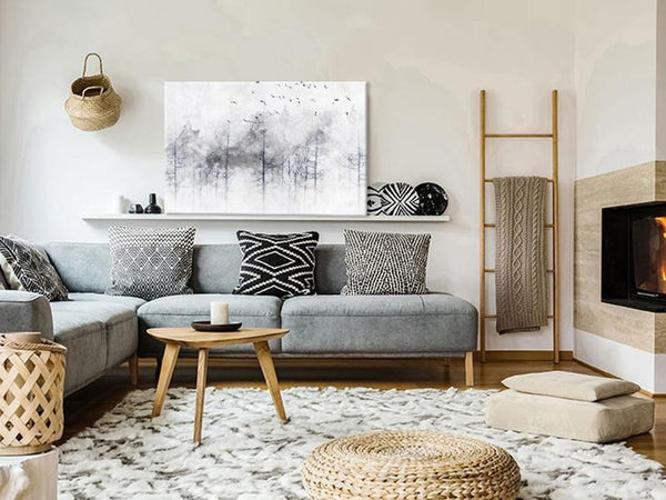 Quadro foresta invernale un pannello