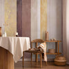 Carta da parati - Striped pattern - abstract background in stripes of different colours with gold pattern