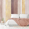 Carta da parati - Striped pattern - abstract background in stripes of different colours with gold pattern