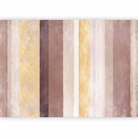 Carta da parati - Striped pattern - abstract background in stripes of different colours with gold pattern