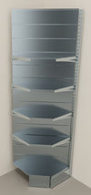 Modulo aggiuntivo angolare scaffale metallo per negozi di cm. 70x40x250h
