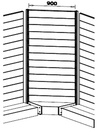 Modulo aggiuntivo ad angolo per scaffalatura metallica per negozi di cm. 70x70x250h