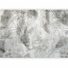 Carta da parati - Light and shadow - grey and white composition with floral motif and pattern
