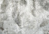 Carta da parati - Light and shadow - grey and white composition with floral motif and pattern