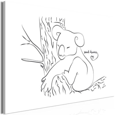 Quadro - Quiet Charm of Nature (1-part) - Sleeping Koala in Black and White