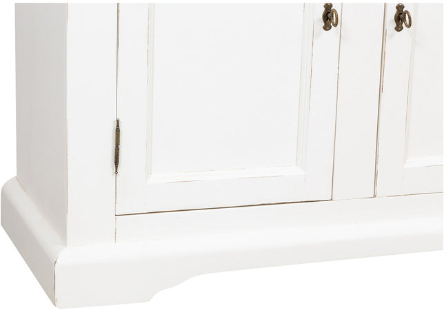 Biscottini Biscottini Credenza Country Shabby Chic Legno Tiglio Bianca Anticata 110x45x103