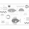 Carta da parati - Minimalist grey ocean - geometric fish in water for children