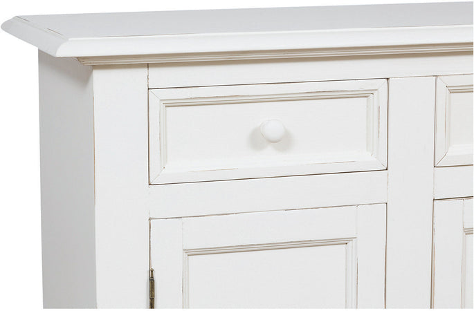 Biscottini Biscottini Credenza Country Shabby Chic Legno Tiglio Bianca Anticata 110x45x103