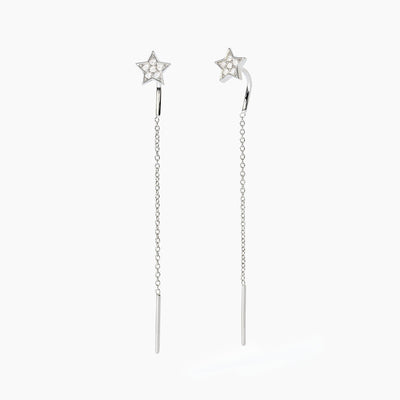 MABINA - Orecchini in argento con stelle pavè POLVERE DI STELLE