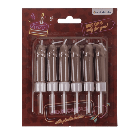 Set di 6 candele a forma di pisello marrone per la sposa alla festa hot di addio al nubilato o compleanno diciottesimo sexy gadget per adulti 18+