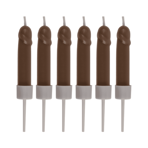 Set di 6 candele a forma di pisello marrone per la sposa alla festa hot di addio al nubilato o compleanno diciottesimo sexy gadget per adulti 18+