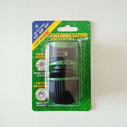 California 3/4 - 5/8 - 1/2 raccordo portagomma per tubo giardino