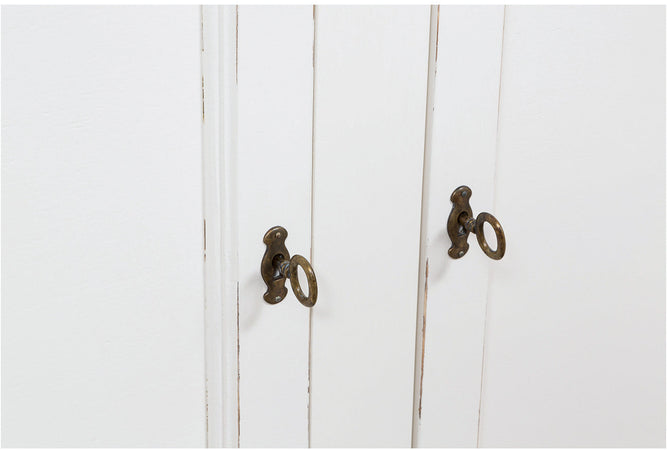 Biscottini Biscottini Credenza Country Shabby Chic Legno Tiglio Bianca Anticata 110x45x103