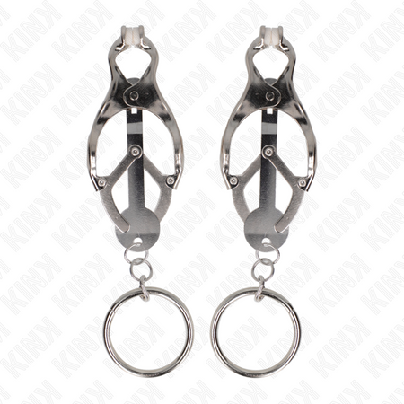 KINK - MORSETTI PER CAPEZZOLI CON O-RING TRIFOGLIO GIAPPONESE ARGENTO