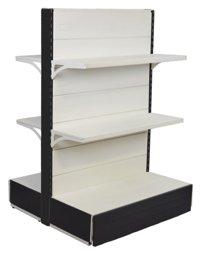 Scaffalatura da negozio colore nero ghisa e bianco con piani a mensole cm. 100x40x140h