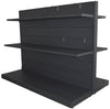 Scaffale da negozio in metallo verniciato nero ghisa con piani a mensole cm. 100x40x140h