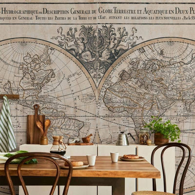 Carta da parati - Mappe-Monde Geo-Hydrographique