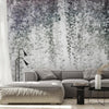 Carta da parati - Peaceful oasis - landscape of hanging black leaf vines on a grey background