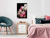 Quadro - Peony Charm (1-part) - Colorful Bouquet on Black Background