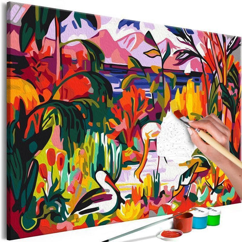 Quadro fai da te - Jean Metzinger: Paysage coloré aux oiseaux aquatiques