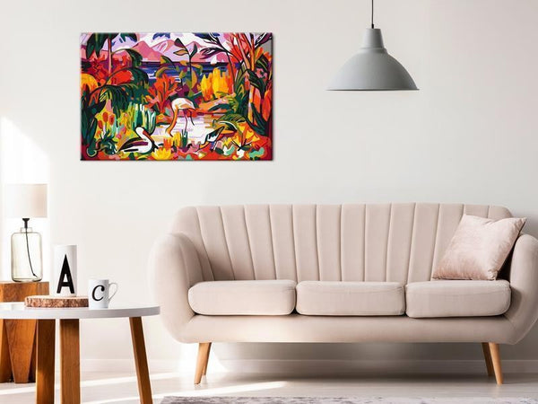 Quadro fai da te - Jean Metzinger: Paysage coloré aux oiseaux aquatiques
