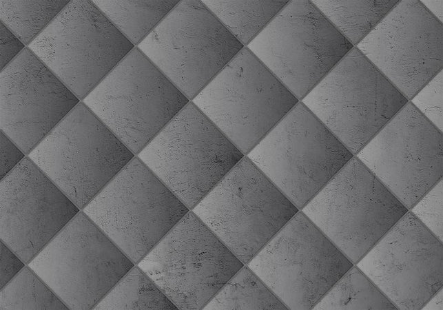 Carta da parati - Grey symmetry - geometric pattern in concrete pattern with light joints