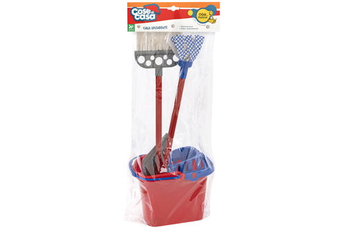 Secchio con Mocio, Scopa e Paletta