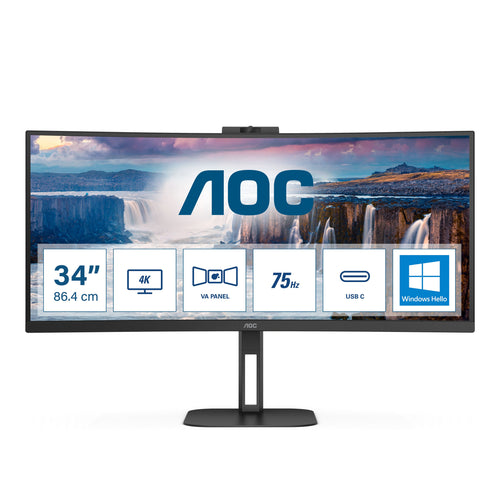Aoc v5 cu34v5cw led display 86,4 cm (34\) 3440 x 1440 pixel wide quad hd nero - CU34V5CW/BK