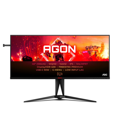 Aoc agon 5 ag405uxc monitor pc 100,3 cm (39.5\) 3440 x 1440 pixel wide quad hd lcd nero