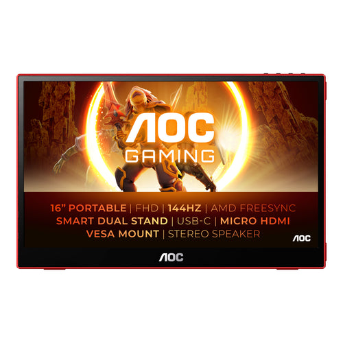 Aoc 16g3 tv e monitor portatile nero, rosso 39,6 cm (15.6\) tft 1920 x 1080 pixel