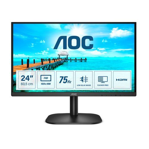Aoc b2 24b2xhm2 monitor pc 60,5 cm (23.8\) 1920 x 1080 pixel full hd lcd nero