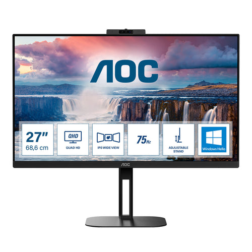 Aoc v5 q27v5cw/bk monitor pc 68,6 cm (27\) 2560 x 1440 pixel quad hd led nero