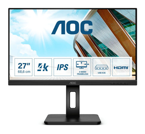 Aoc u27p2ca monitor pc 68,6 cm (27\") 3840 x 2160 pixel 4k ultra hd led nero