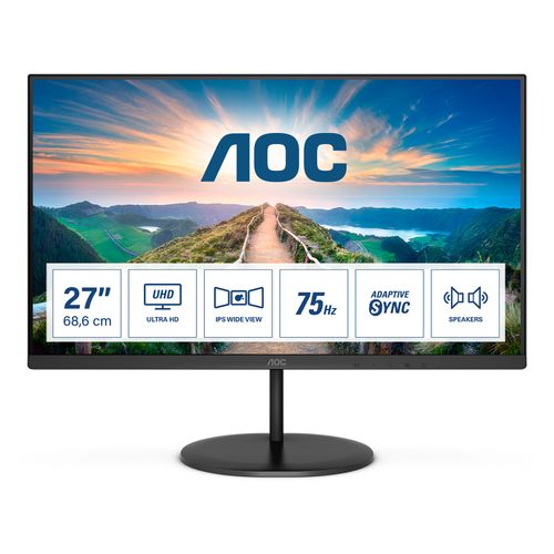 Aoc v4 u27v4ea monitor pc 68,6 cm (27\) 3840 x 2160 pixel 4k ultra hd led nero