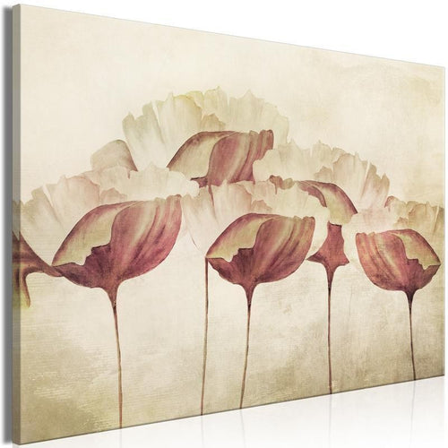 Quadro - Flowers in Beige (1 Part) Wide
