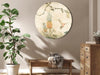 Quadro rotondo - Tropics in muted colors - Parrots and pineapples amidst lush exotic flora in soft shades of green/Parro