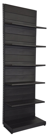 Scaffale in metallo verniciato nero ghisa da negozio a parete cm. 100x40x300h
