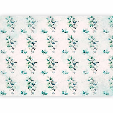 Carta da parati - Mint green nature - solid floral pattern with green leaves
