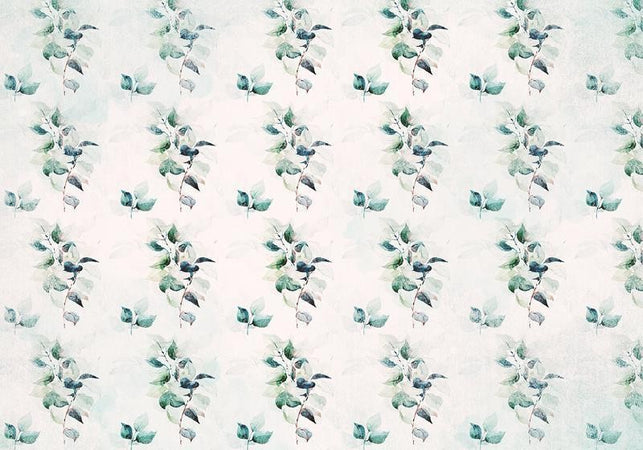 Carta da parati - Mint green nature - solid floral pattern with green leaves