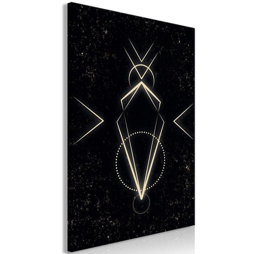 Quadro - Symmetry of Shapes (1-part) - Graphic Motif in Black Shade