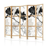 Paravento giapponese - Black and White Flowers II