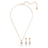 Swarovski - Collana e Orecchini Originally Crystal Pearl set , Bianco, Placcato color oro rosa