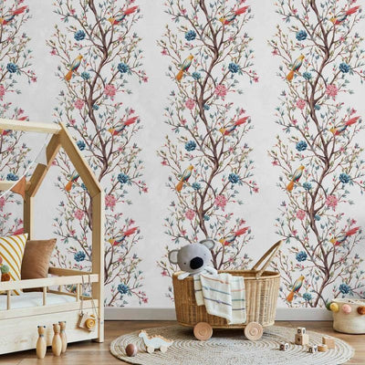 Tappezzeria murale - Birds on a Flowering Twig