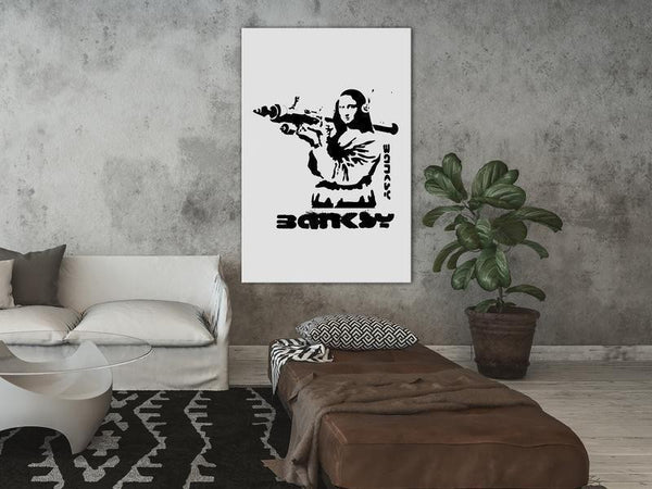 Quadro - Contrast Duel (1-part) - Banksy on Mural with Mona Lisa