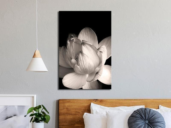 Quadro - Delicacy of Petals in Nature (1-part) - Flower in Black and White