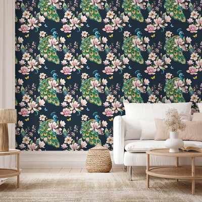 Tappezzeria murale - Magnolias and Peacocks