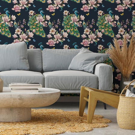 Tappezzeria murale - Magnolias and Peacocks
